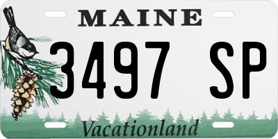 ME license plate 3497SP
