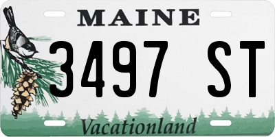 ME license plate 3497ST