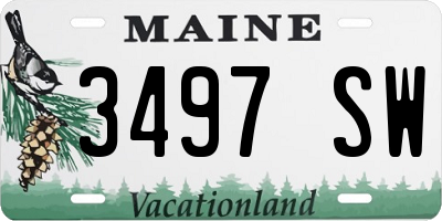ME license plate 3497SW