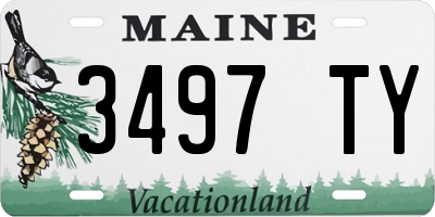 ME license plate 3497TY