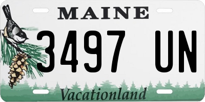 ME license plate 3497UN