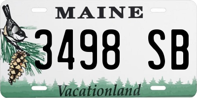 ME license plate 3498SB