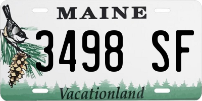 ME license plate 3498SF