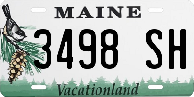 ME license plate 3498SH