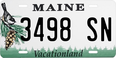 ME license plate 3498SN