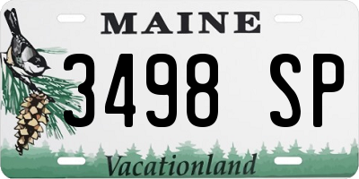 ME license plate 3498SP