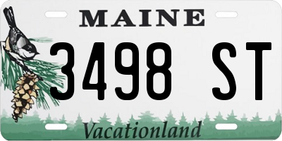 ME license plate 3498ST