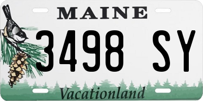 ME license plate 3498SY