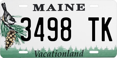ME license plate 3498TK