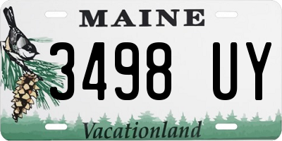 ME license plate 3498UY