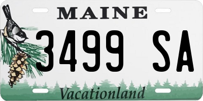 ME license plate 3499SA