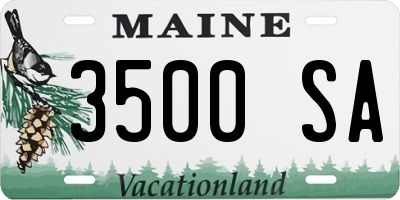 ME license plate 3500SA