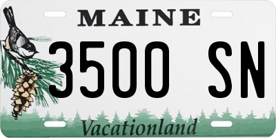 ME license plate 3500SN
