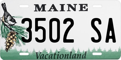 ME license plate 3502SA