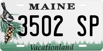 ME license plate 3502SP