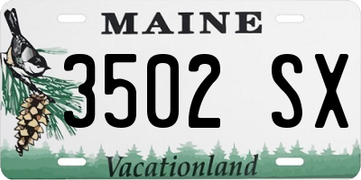 ME license plate 3502SX