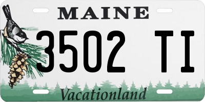 ME license plate 3502TI