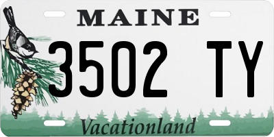 ME license plate 3502TY