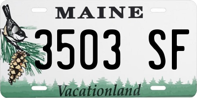 ME license plate 3503SF