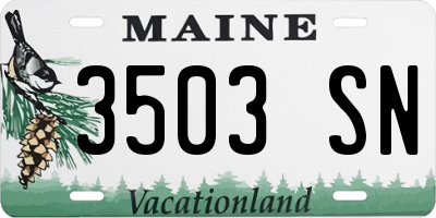 ME license plate 3503SN