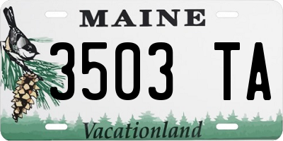 ME license plate 3503TA