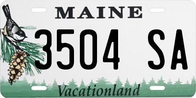 ME license plate 3504SA