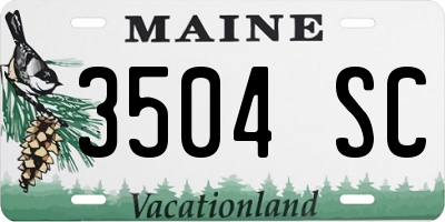 ME license plate 3504SC
