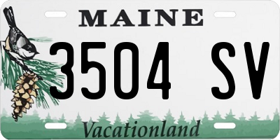 ME license plate 3504SV