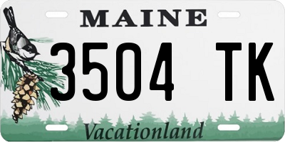 ME license plate 3504TK
