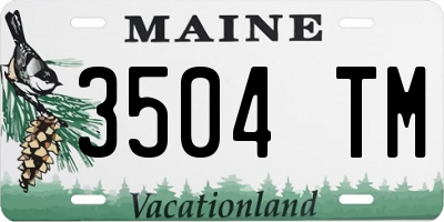 ME license plate 3504TM