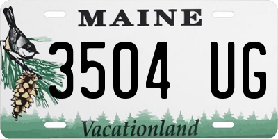 ME license plate 3504UG