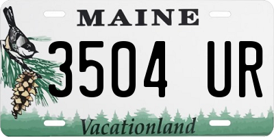 ME license plate 3504UR