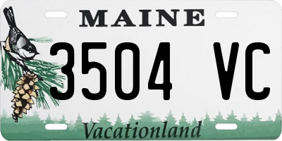 ME license plate 3504VC