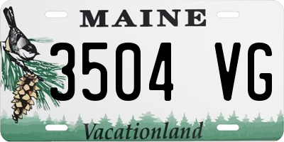 ME license plate 3504VG