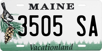 ME license plate 3505SA