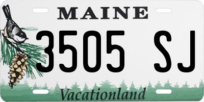 ME license plate 3505SJ