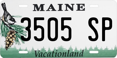 ME license plate 3505SP