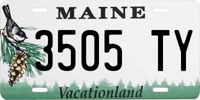 ME license plate 3505TY