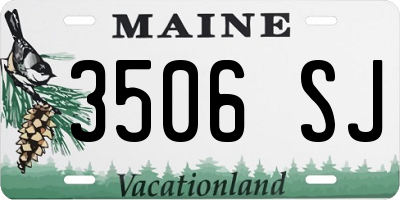 ME license plate 3506SJ