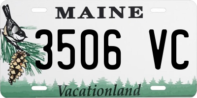 ME license plate 3506VC