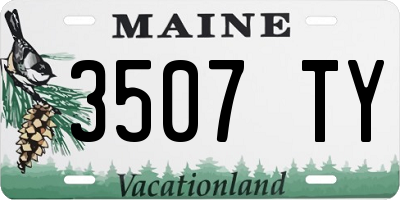 ME license plate 3507TY