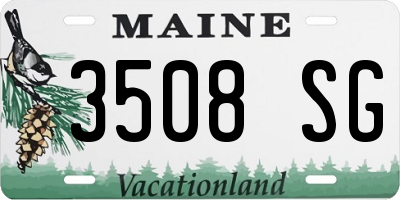 ME license plate 3508SG
