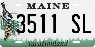 ME license plate 3511SL