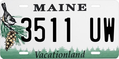 ME license plate 3511UW