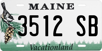 ME license plate 3512SB