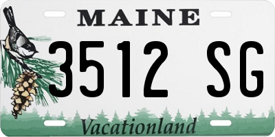 ME license plate 3512SG