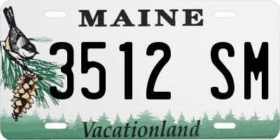ME license plate 3512SM