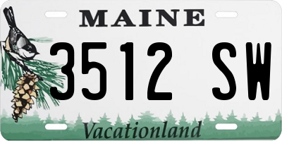 ME license plate 3512SW