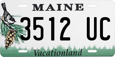 ME license plate 3512UC