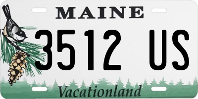ME license plate 3512US